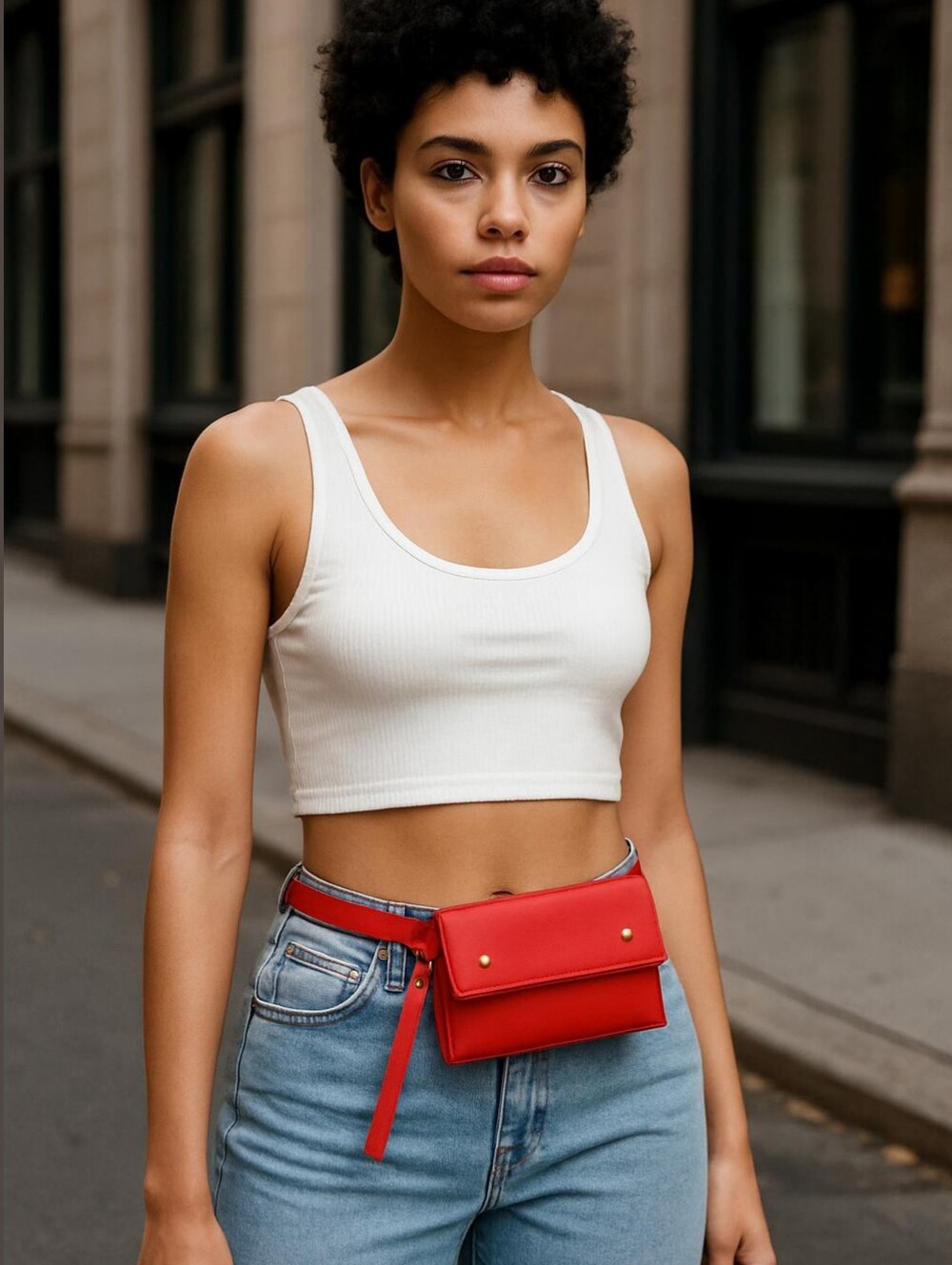 Charlotte Russe Red Leather Belt Bag Small Clutch